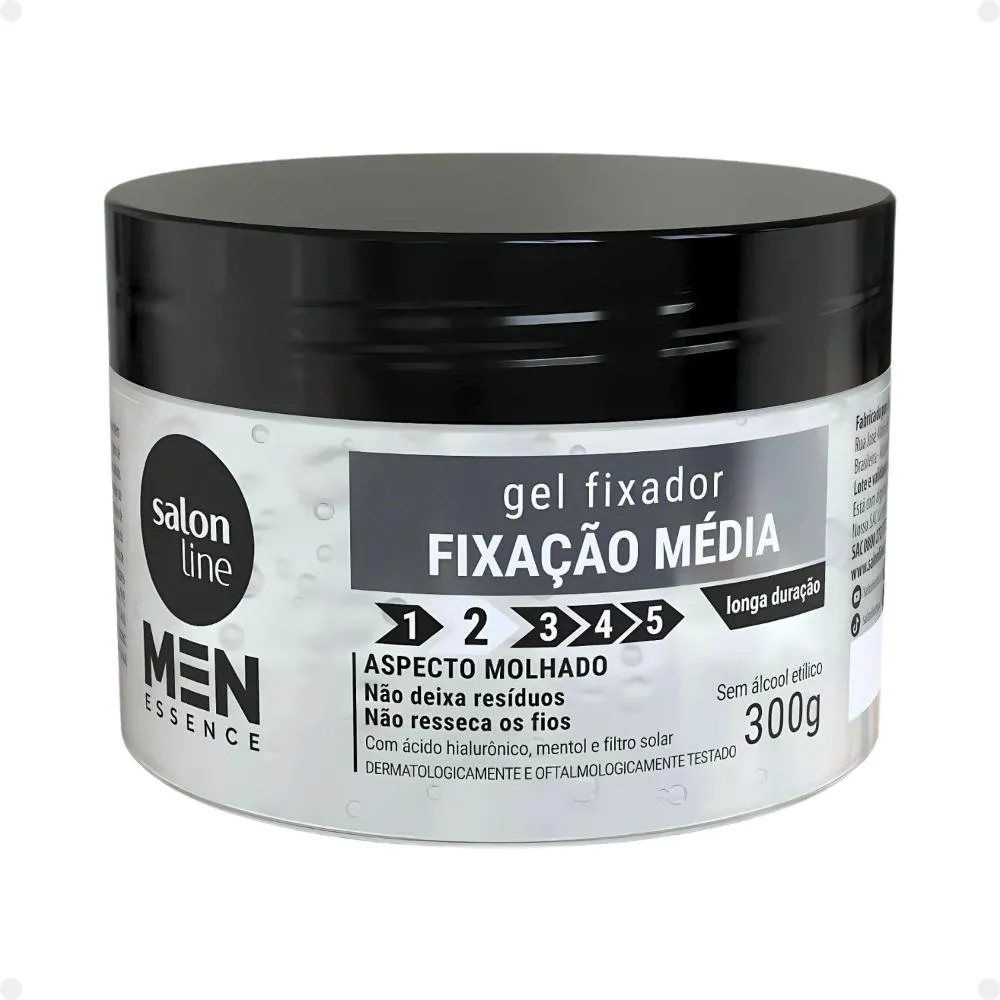 Gel Fixador Salon Line Men Essence Fixação Média Aspecto Molhado 300g — Salon Line | Farmácia Resyla