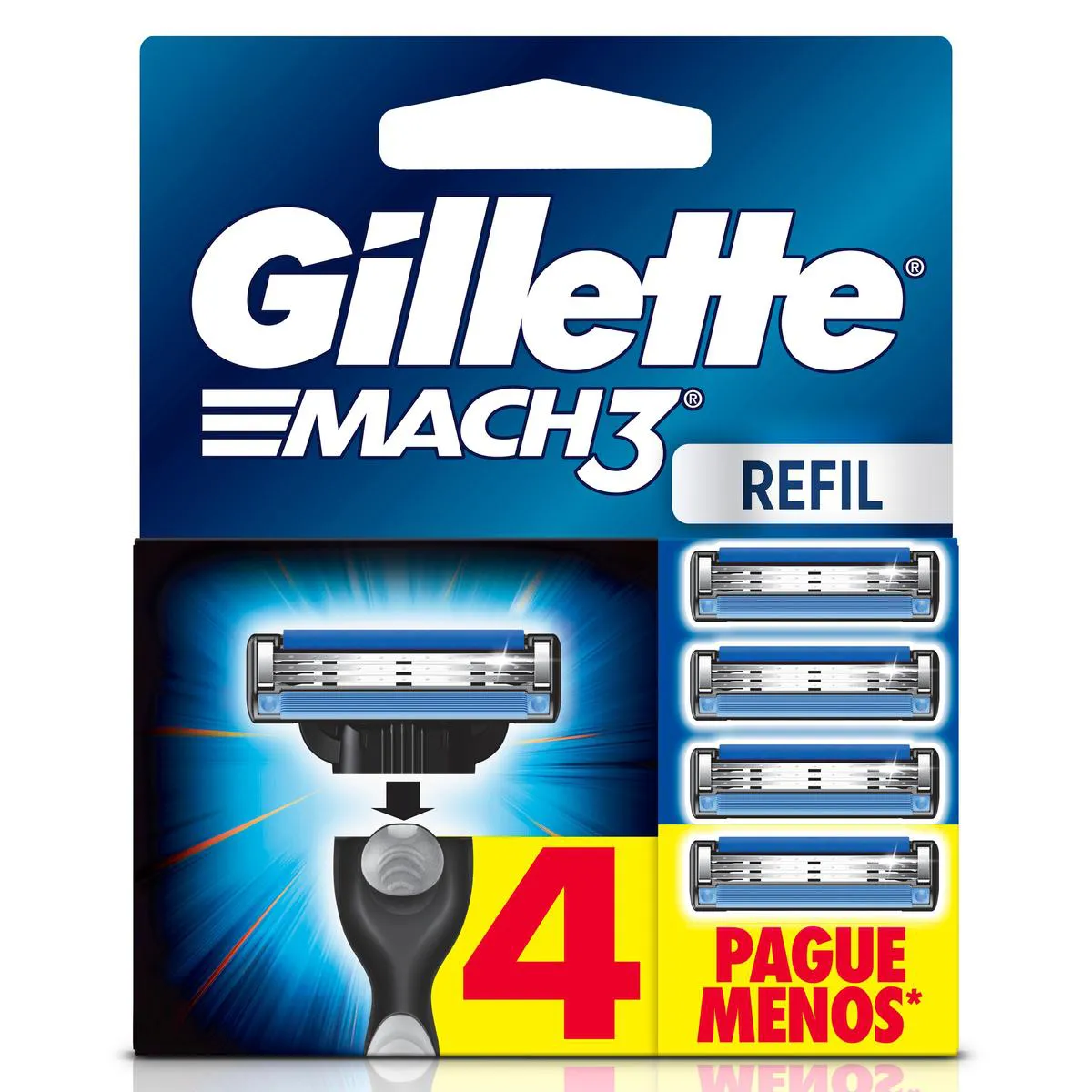Refil para Barbear Gillette Mach3 com 4 unidades — Gillette | Farmácia Resyla