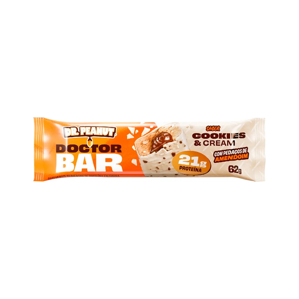 Barra De Proteina Dr.peanut Doctor Bar Cookies E Cream 62gr — | Farmácia Resyla