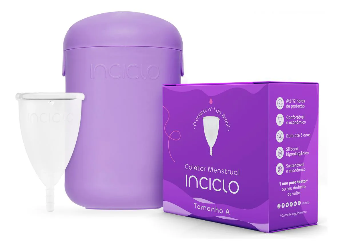 Kit Coletor Menstrual Inciclo A + cápsula Esterilizadora Lavanda / Roxa / Lilás — | Farmácia Resyla