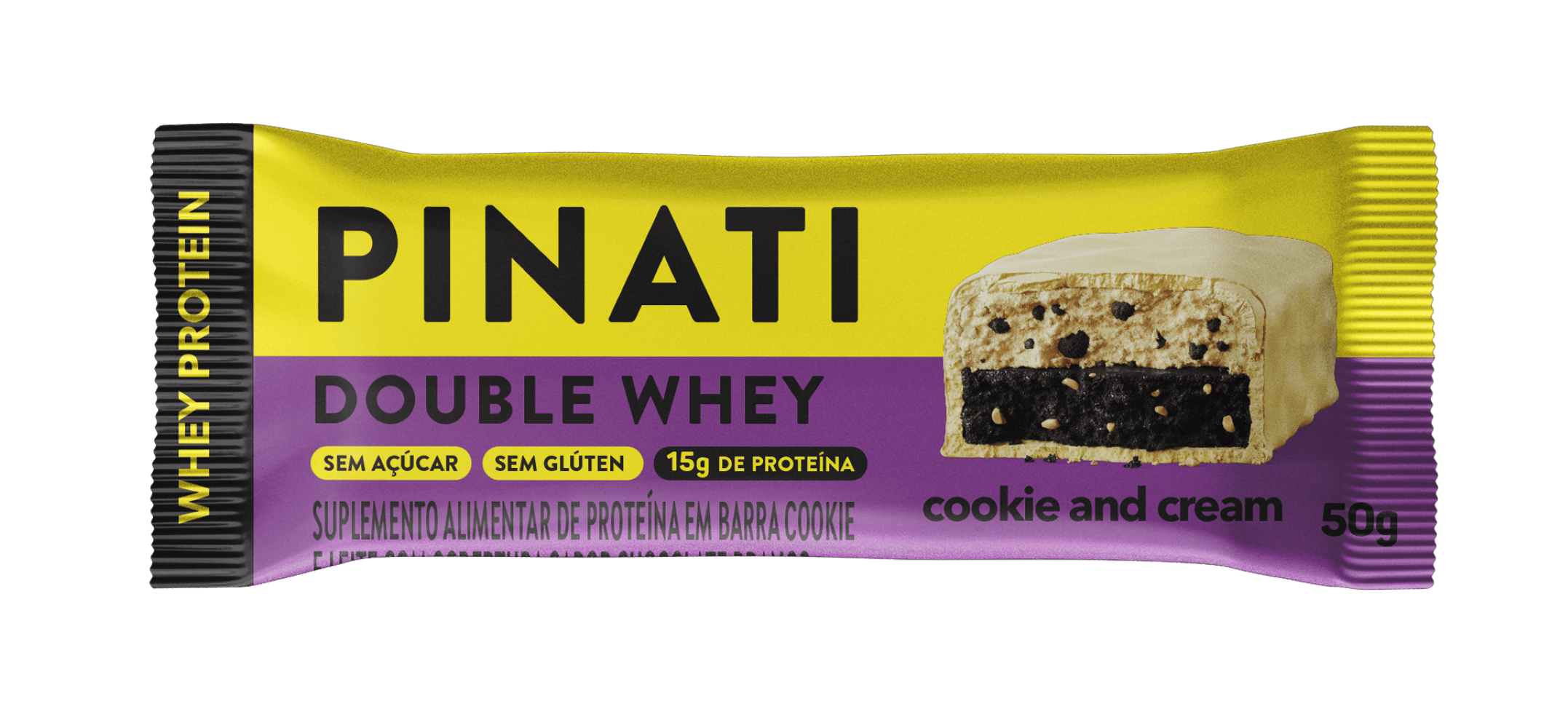 Barra Pinati Double Whey 50gr Cookie And Cream — | Farmácia Resyla