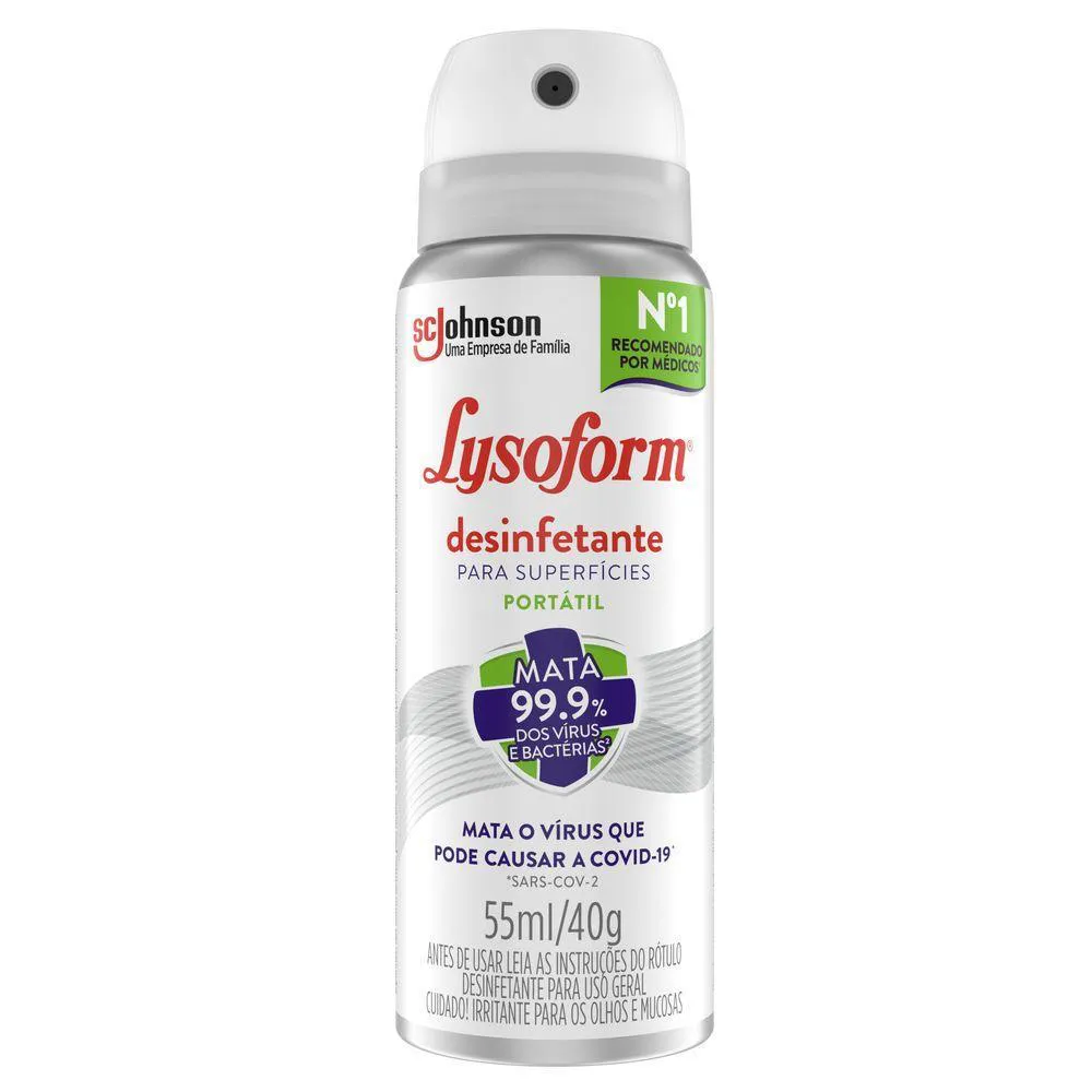 Desinfetante Aerossol Superfícies para Uso Geral Original Lysoform Frasco 55ml — | Farmácia Resyla