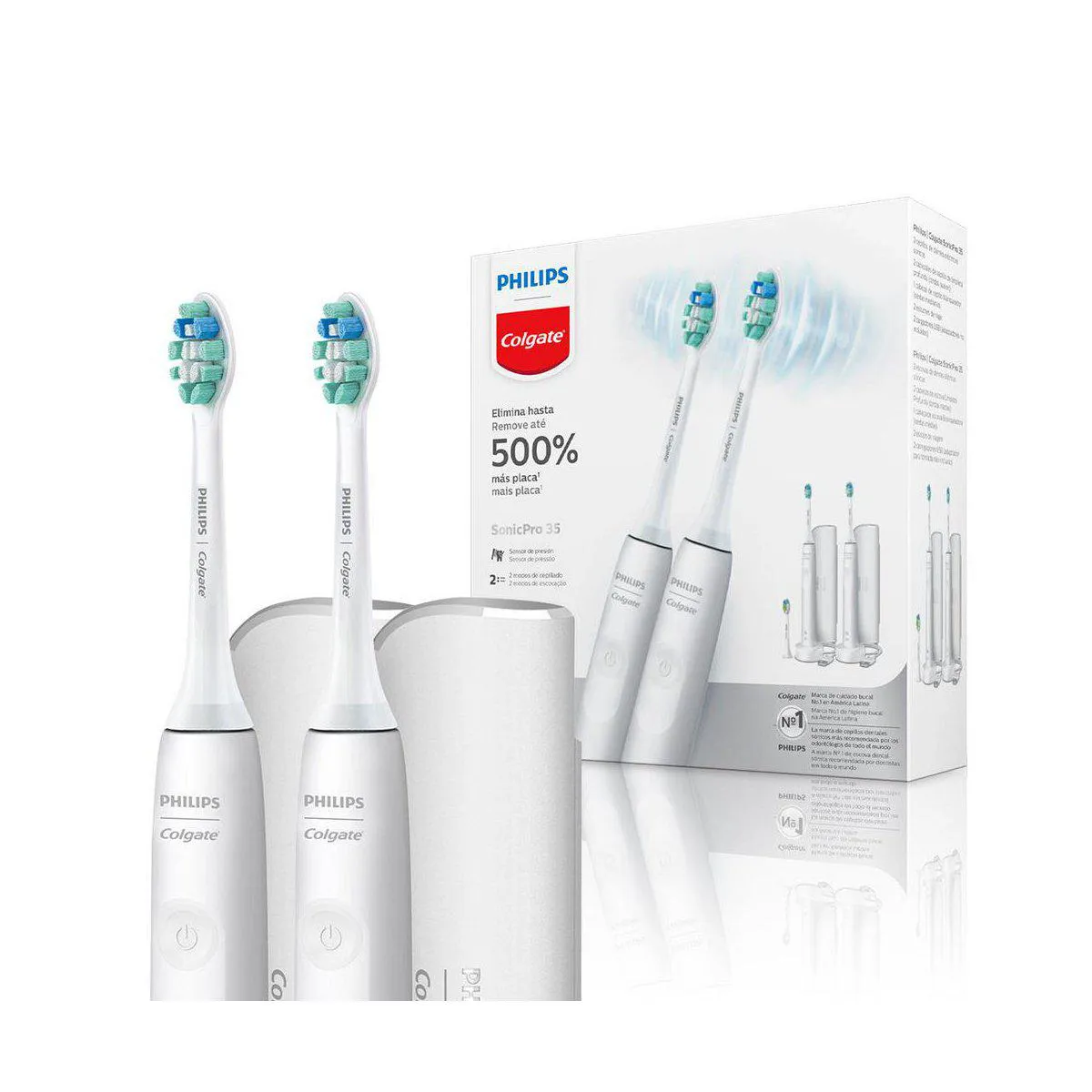 Escova de Dente Elétrica Philips Colgate Series 35 2 unidades — Colgate | Farmácia Resyla