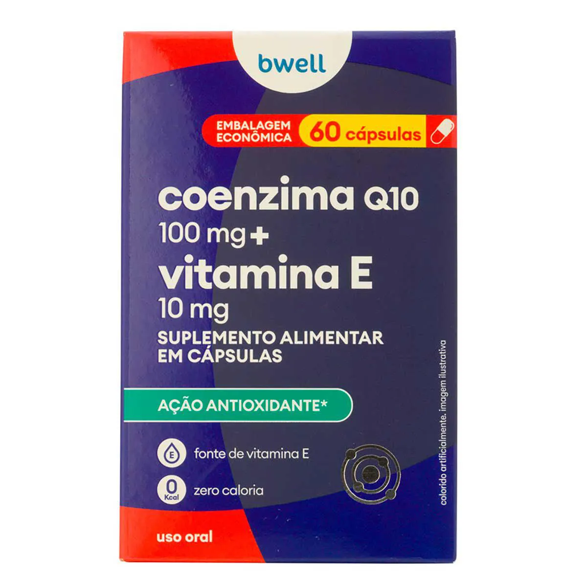 Coenzima Q10 100mg + Vitamina E 10mg bwell 60 Cápsulas — | Farmácia Resyla