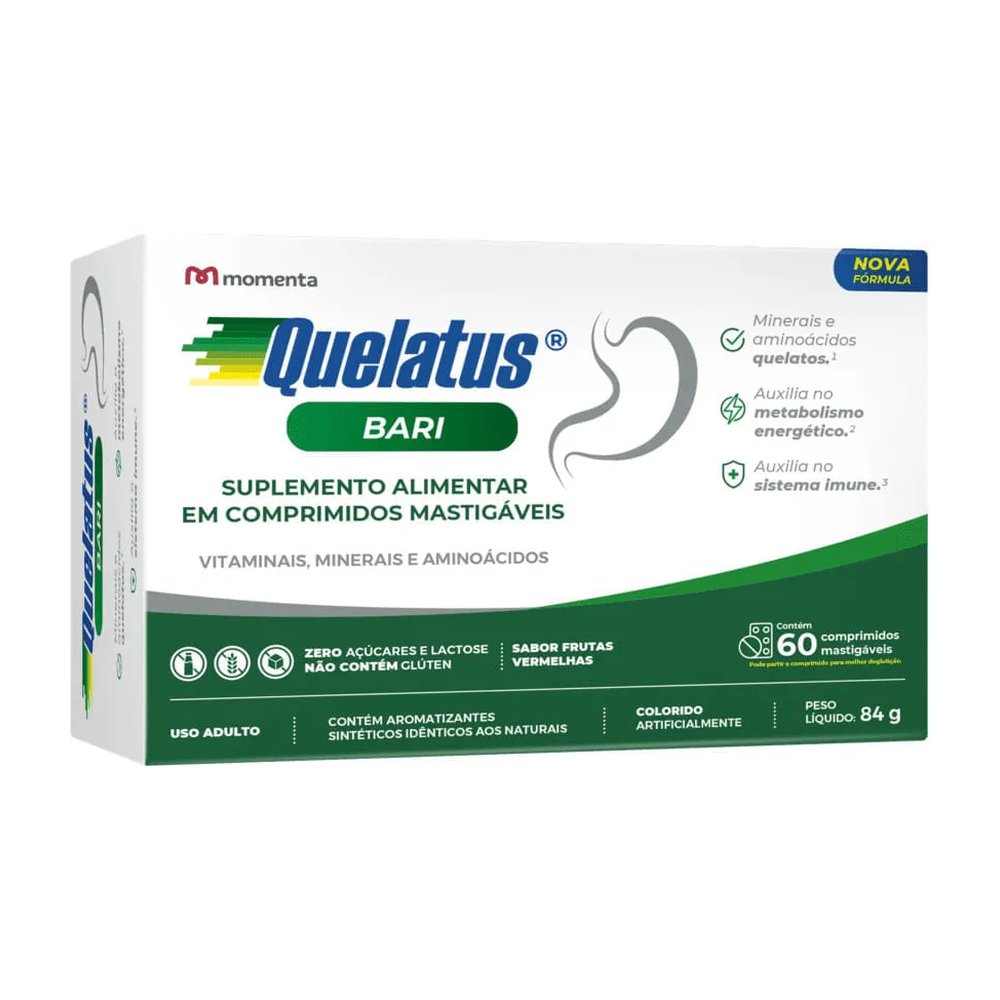 Quelatus Bari Nova Formula Com 60 Comprimidos Mastigaveis Frutas Vermelhas — | Farmácia Resyla