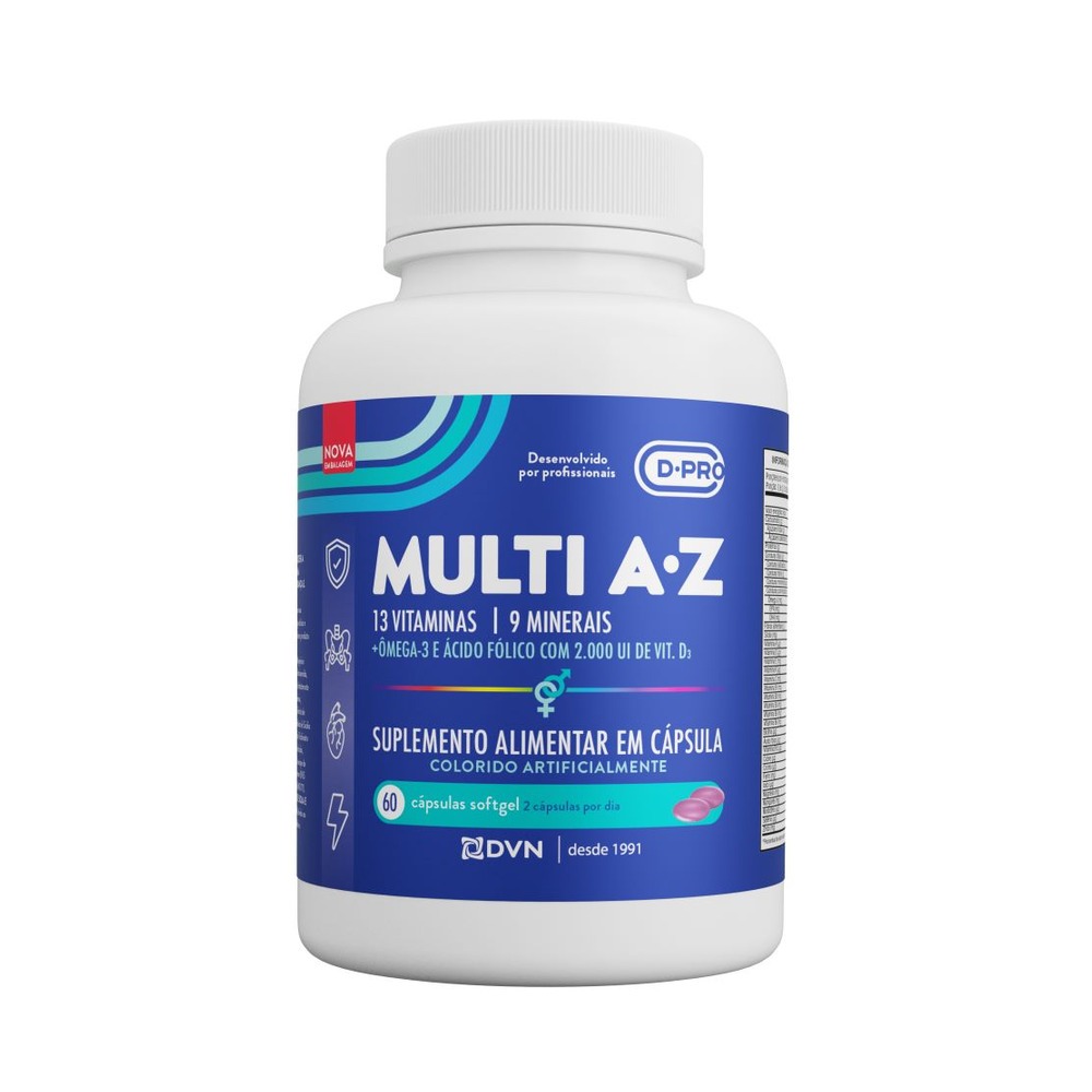 D.multi A-z Multivitaminico Vitamina D 2000ui + Omega 3 Com 60 Capsulas — | Farmácia Resyla