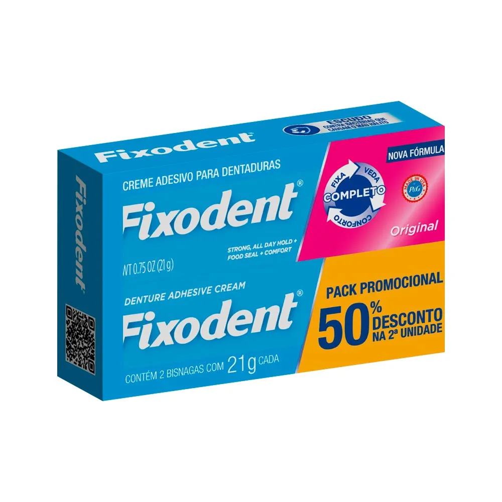 Fixador De Dentadura Fixodent Original Com 2 Unidades De 21gr Promocional — | Farmácia Resyla