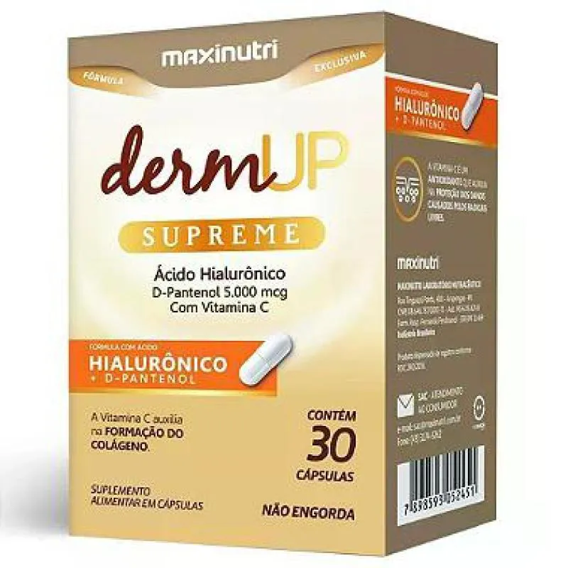 Kit 2x Dermup Supreme D Pantenol e Ácido Hialurônico C 30 Cáps Maxinutri — | Farmácia Resyla