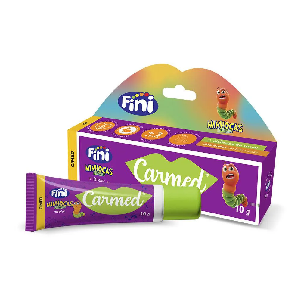 Cimed Carmed Fini Minhocas Azedinhas Gloss Hidra Labial 10g — Cimed | Farmácia Resyla