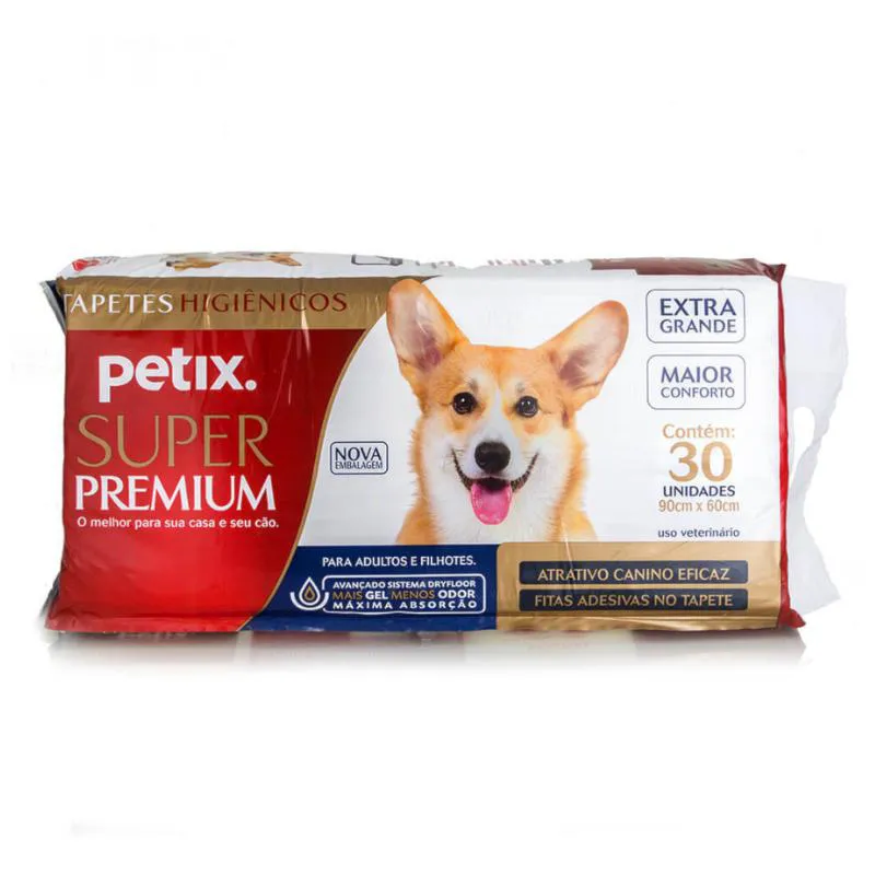 Tapete Higiênico Super Premium Petix 30Un 90X60Cm para Cães — | Farmácia Resyla