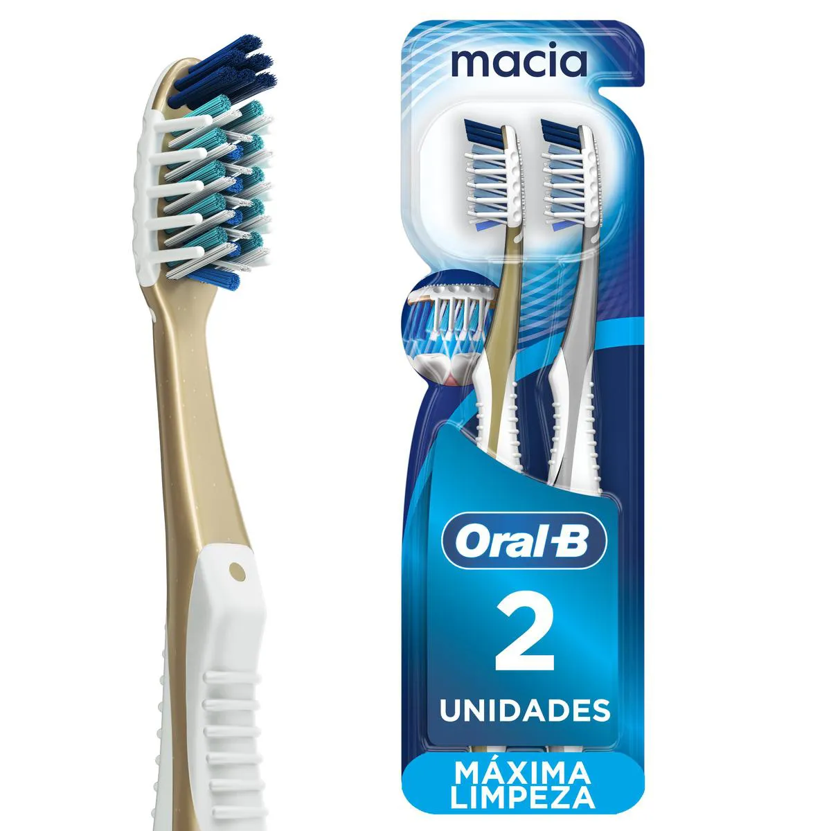 Escova de Dente Oral-B Pro-Saúde 7 Benefícios Macia com 2 unidades — Oral-B | Farmácia Resyla