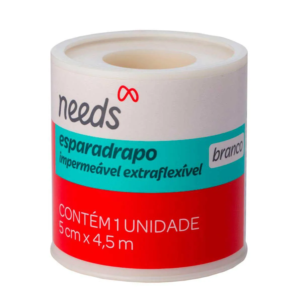 Esparadrapo Needs Branco Impermeável 5cm x 4,5m 1 unidade — Needs | Farmácia Resyla