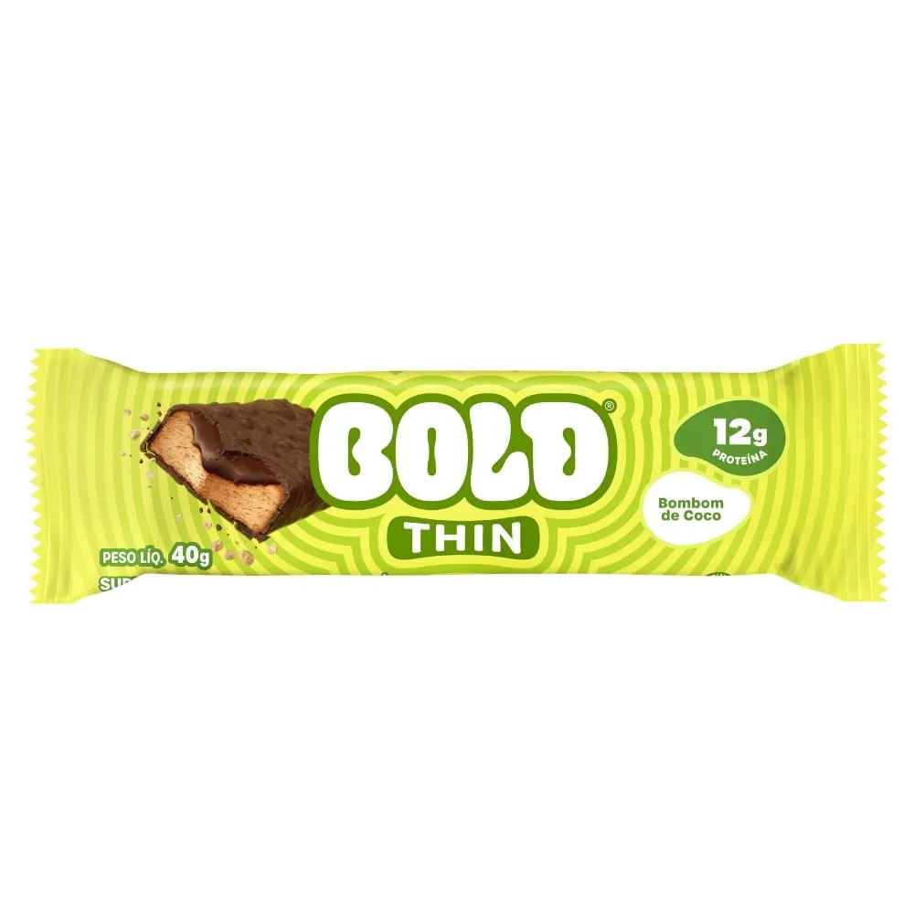 Barra De Proteína Bold Thin Bombom De Coco 40g — | Farmácia Resyla