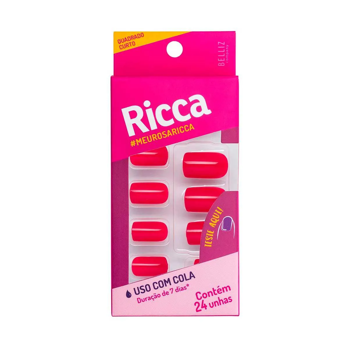 Unhas Postiças Ricca Rosa Magia 24 Unidades — Ricca | Farmácia Resyla