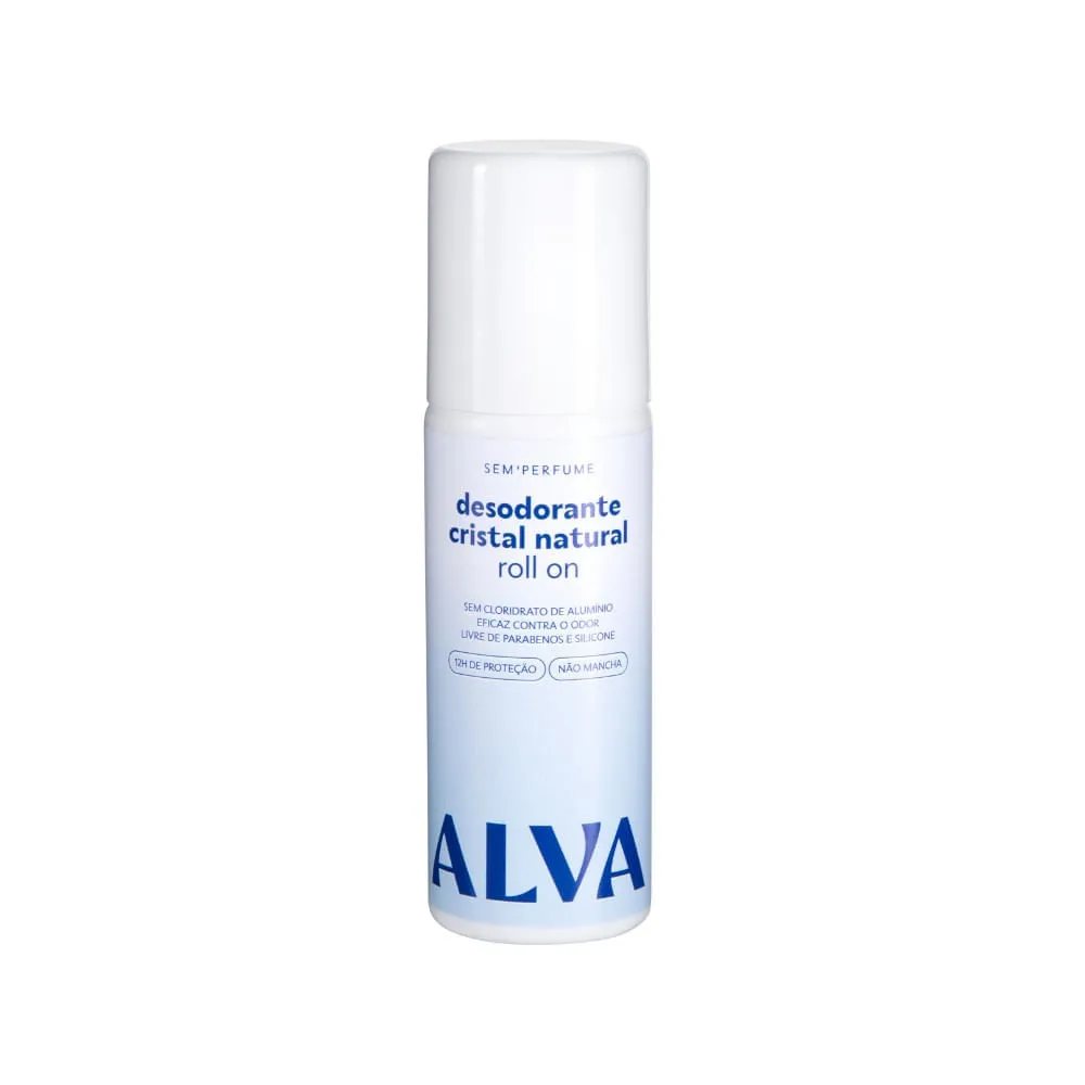 Desodorante Cristal Natural Alva Roll On Sem Perfume 70ml — | Farmácia Resyla