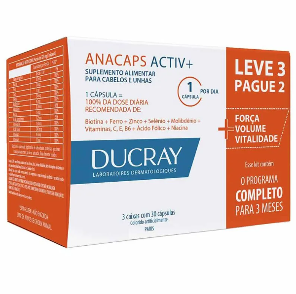 Ducray Anacaps Activ+ 90 Cápsulas — | Farmácia Resyla