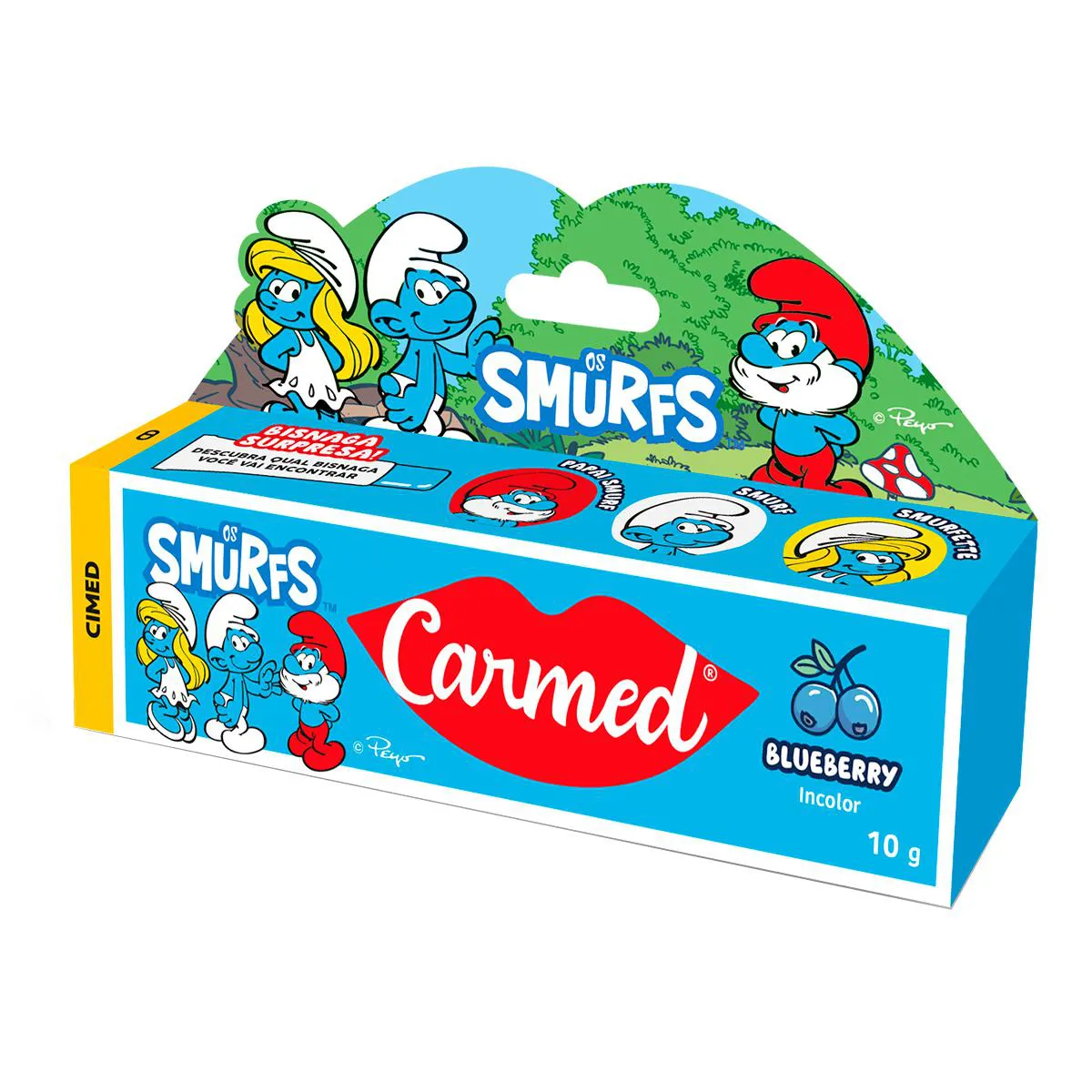 Hidratante Labial Carmed Os Smurfs Blueberry Incolor 10g — | Farmácia Resyla
