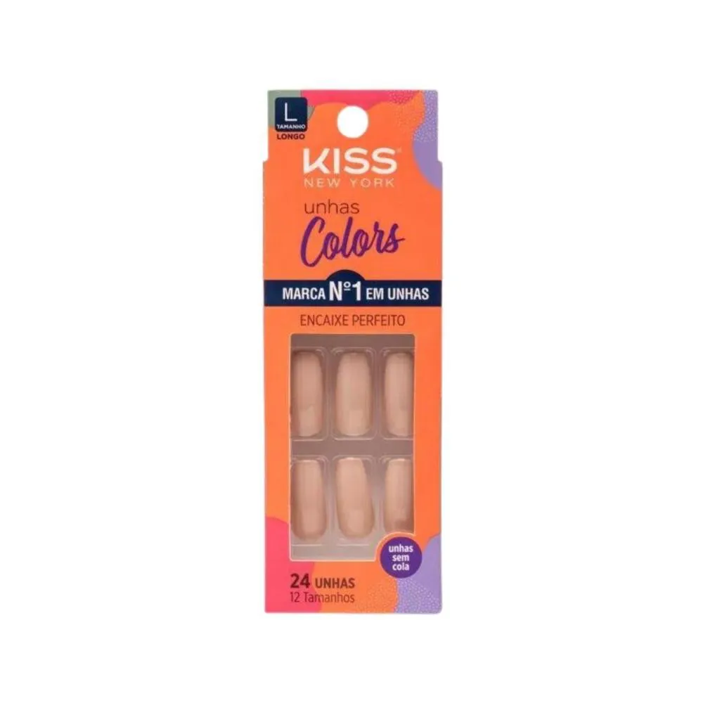Unhas Postiças Colors Kiss New York Nude Bailarina Longo — Kiss | Farmácia Resyla