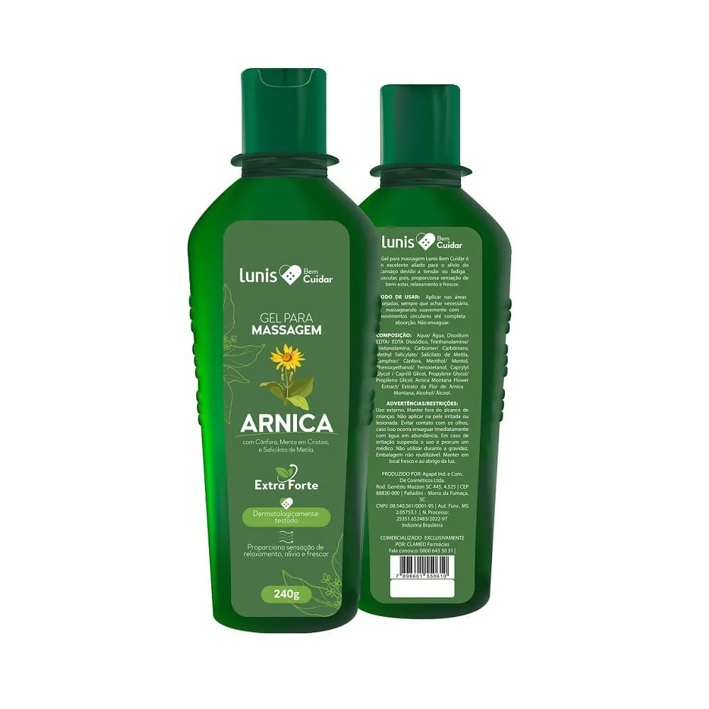 Gel Para Massagem Arnica Extra Forte Lunis 240g — | Farmácia Resyla