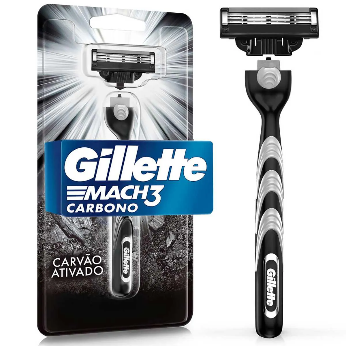 Aparelho de Barbear Gillette Mach3 Carbono 1 unidade — Gillette | Farmácia Resyla