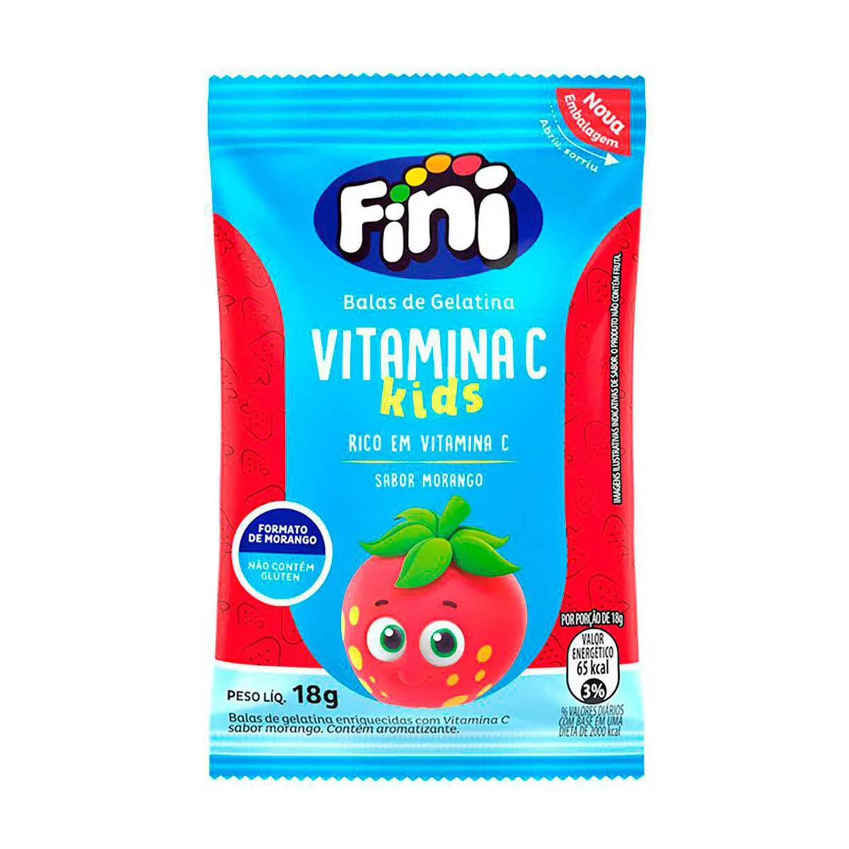 Bala de Gelatina Fini Vitamina C kids Morango 18g — | Farmácia Resyla