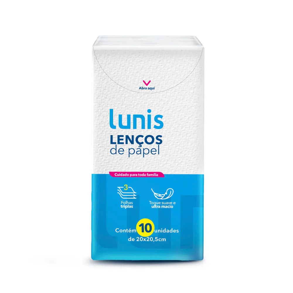 Lenco De Papel Lunis Com 10 Unidades — | Farmácia Resyla
