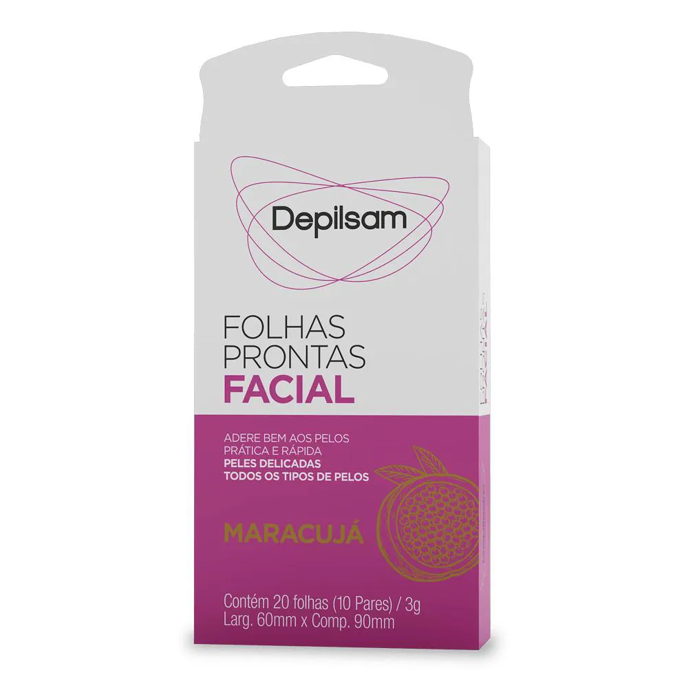 Folhas Prontas Facial Depilsam Maracujá 10 Pares — Depilsam | Farmácia Resyla