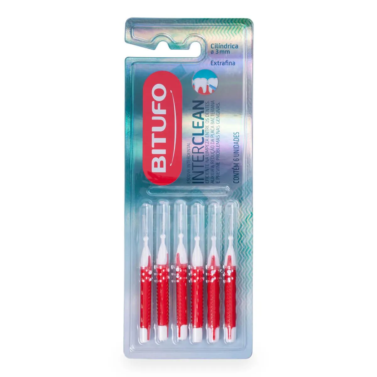 Escova de Dente Interdental Bitufo Interclean Extrafina Cilíndrica com 6 unidades — | Farmácia Resyla
