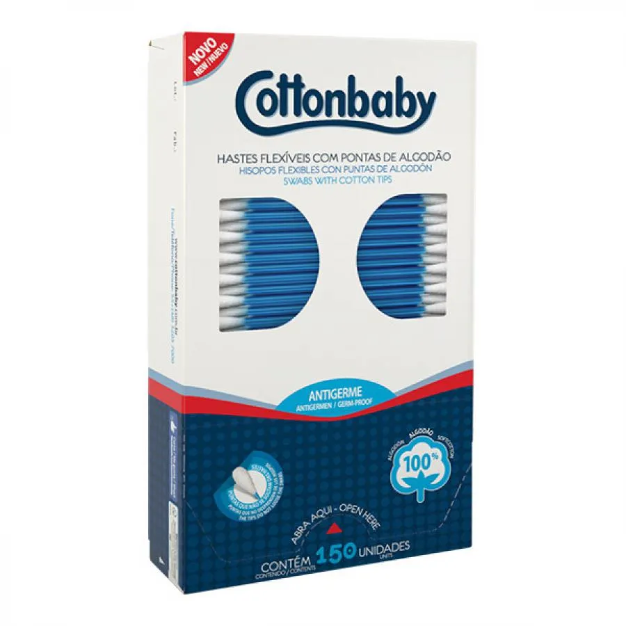 Hastes Flexíveis Cottonbaby Com 150 Unidades — | Farmácia Resyla