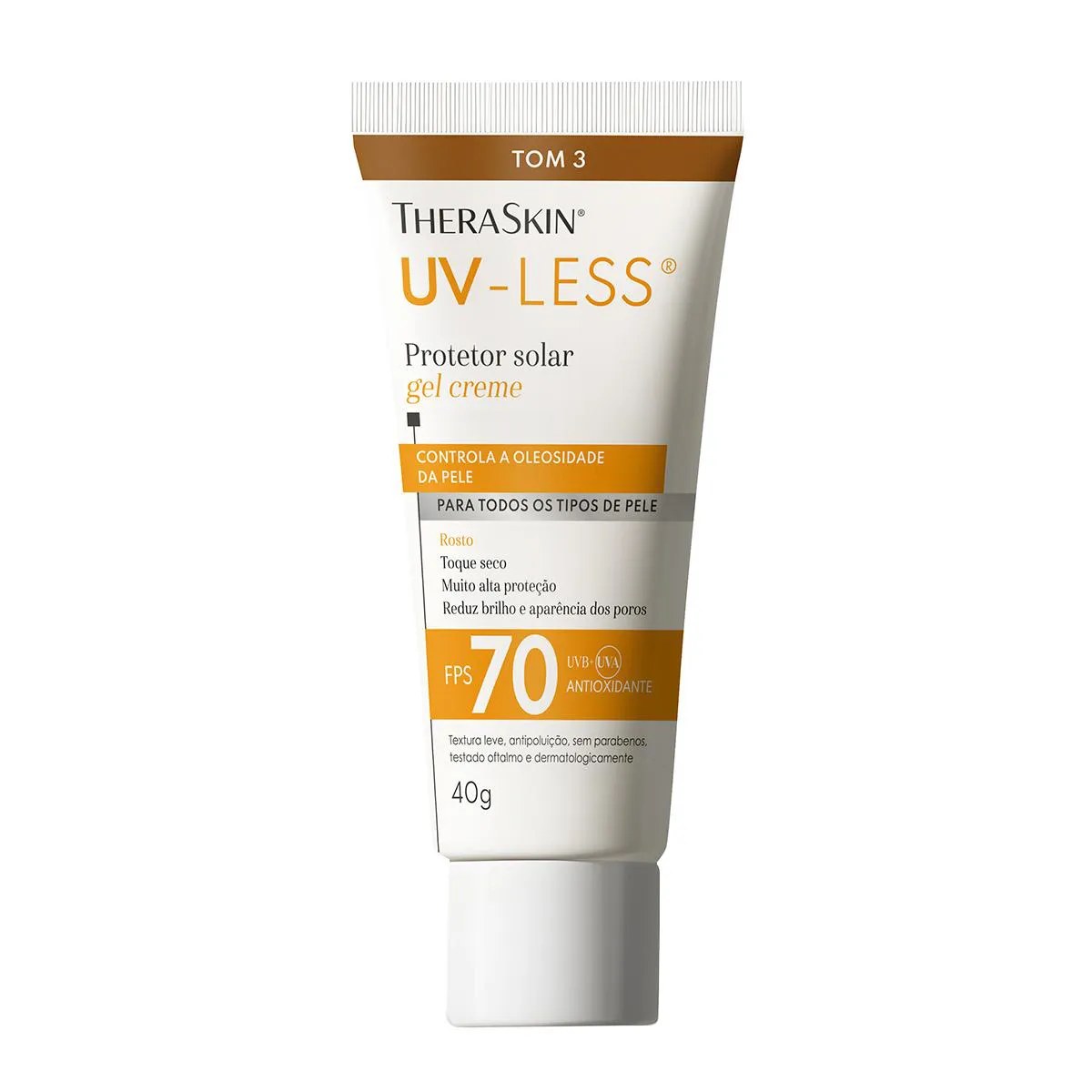 Protetor Solar Facial TheraSkin UV-Less FPS 70 Gel Creme Tom 3 40g — | Farmácia Resyla