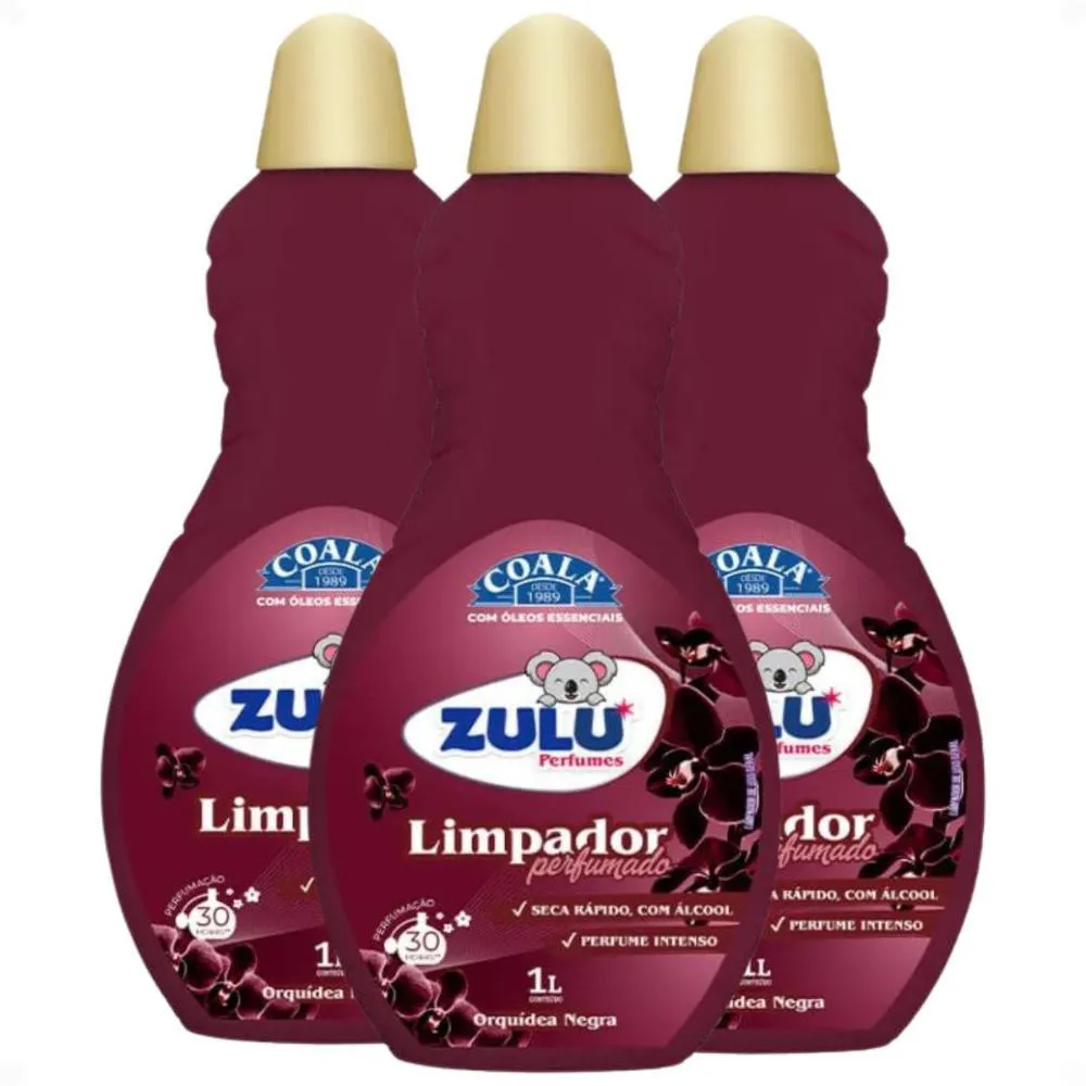 Kit Coala Zulu Perfumes: 3 Limpadores Perfumados Orquídea Negra 1l — | Farmácia Resyla