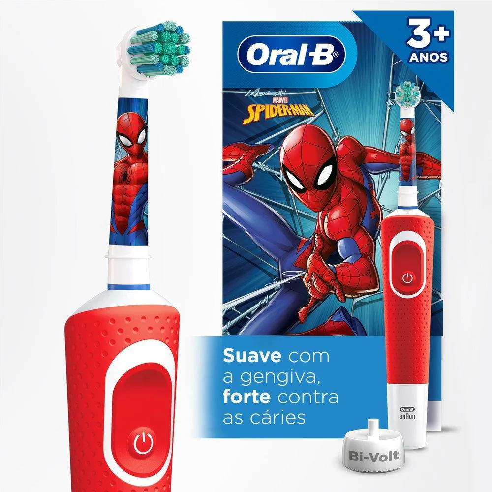 Escova Elétrica Oral-B Spiderman 1 unidade — Oral-B | Farmácia Resyla