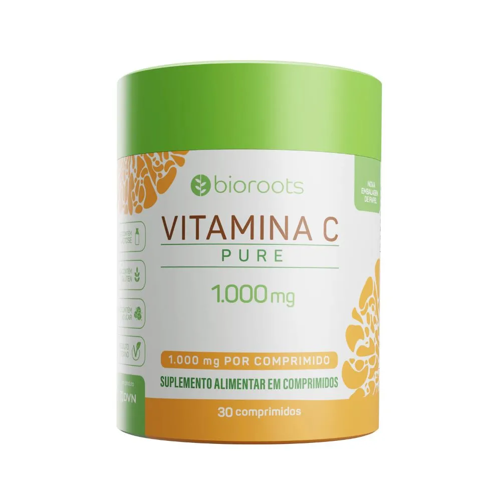 Vitamina C Pure 1000mg Com 30 Comprimidos Bioroots — | Farmácia Resyla