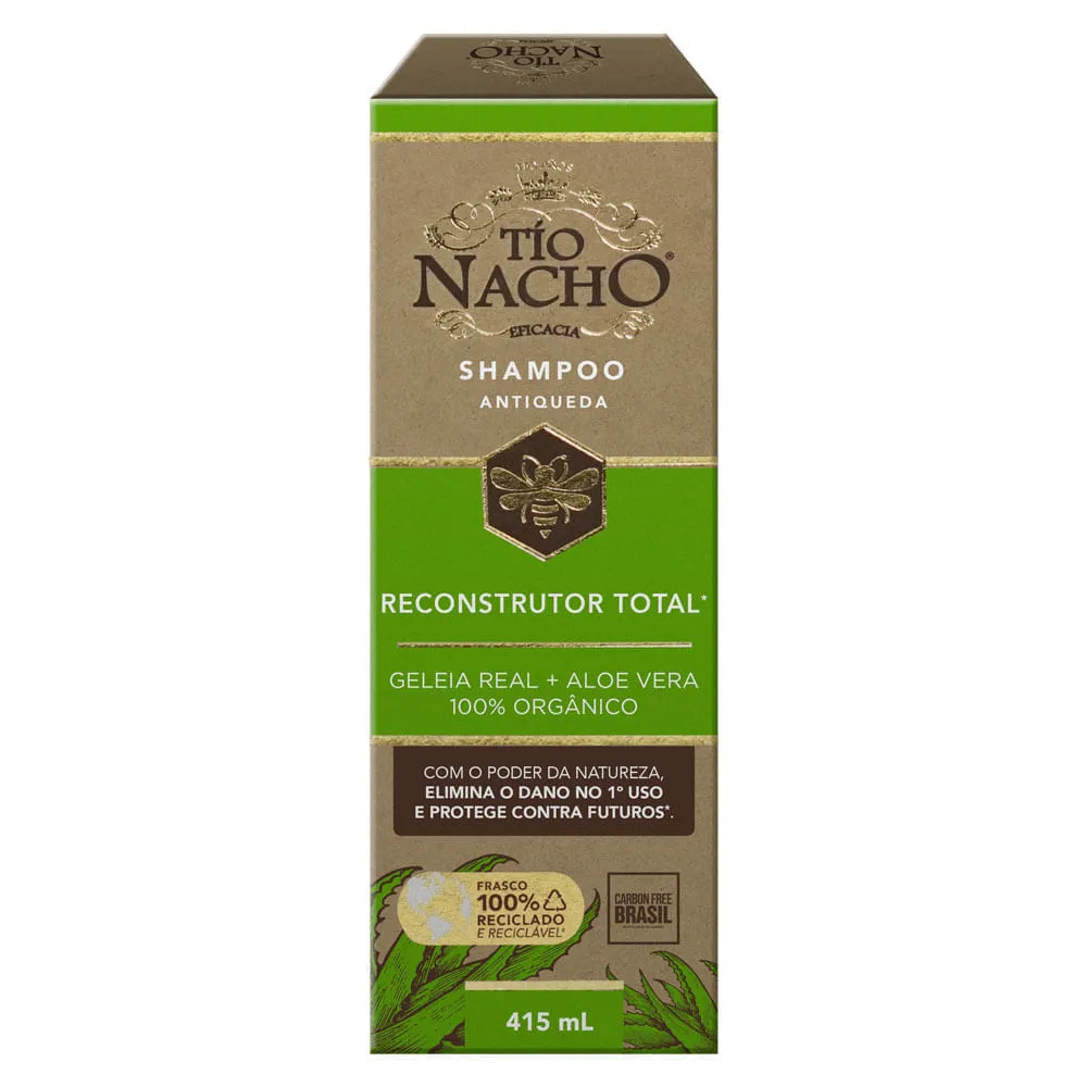 Shampoo Antiqueda Reconstrutor Total Geleia Real E Aloe Vera Tío Nacho 415ml — | Farmácia Resyla