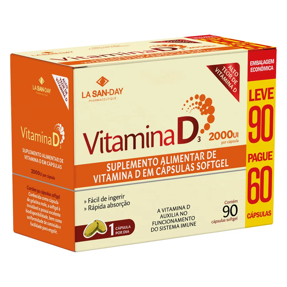 Vitamina D3 Lasanday 90 Capsulas — | Farmácia Resyla