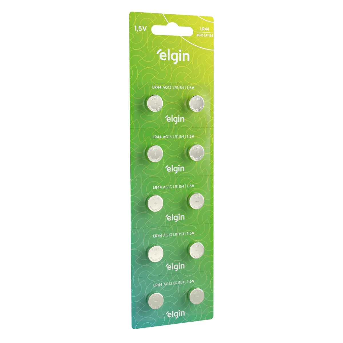 10 Baterias Pilhas Alcalina Lr44 1,5v Blister Cartela Elgin — Elgin | Farmácia Resyla