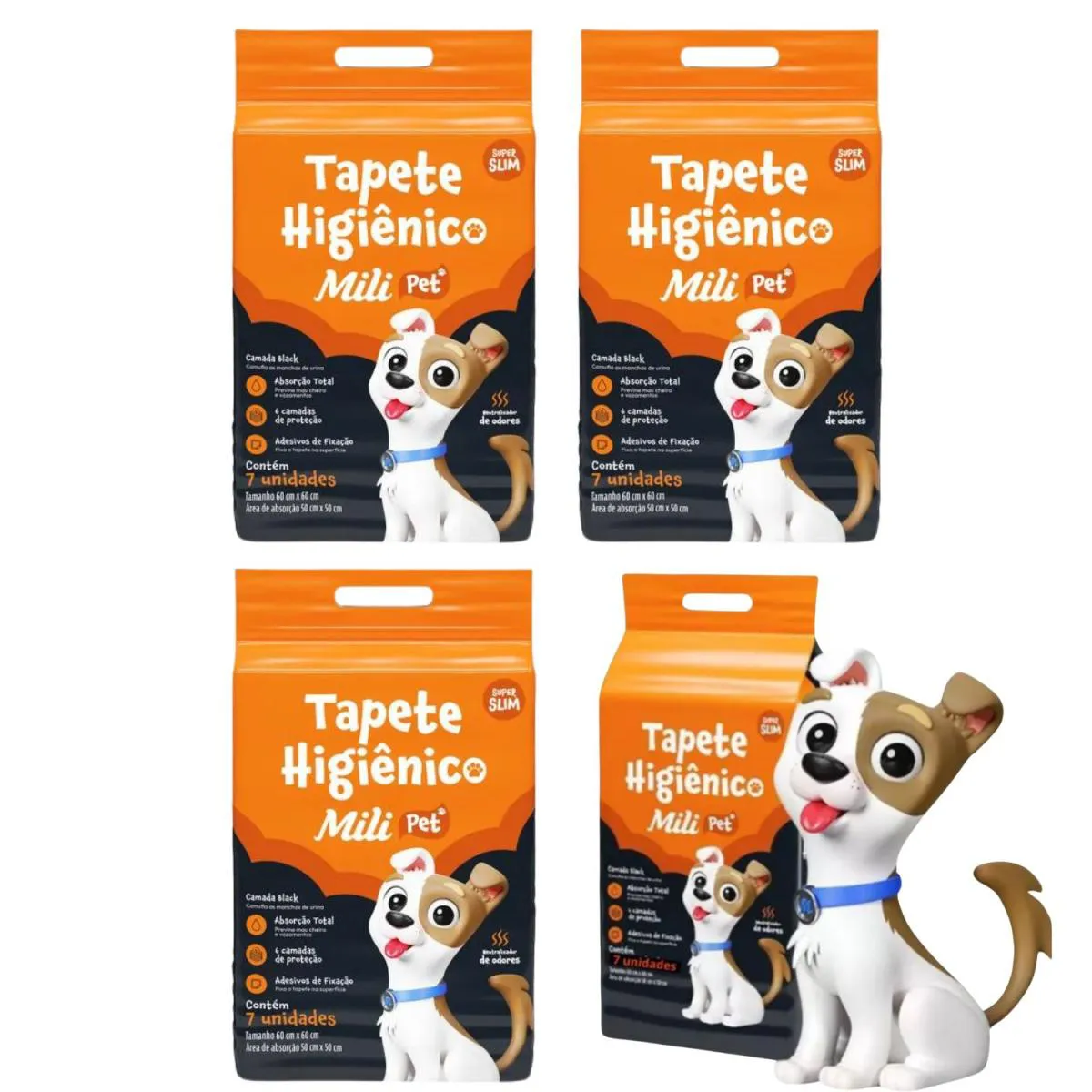 Kit C4 Tapete Higiênico C/ 7 Unidades - Mili Pet — | Farmácia Resyla