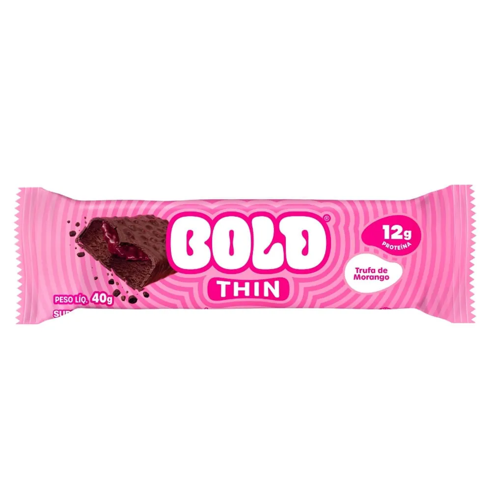 Barra De Proteína Bold Thin Trufa De Morango 40g — | Farmácia Resyla