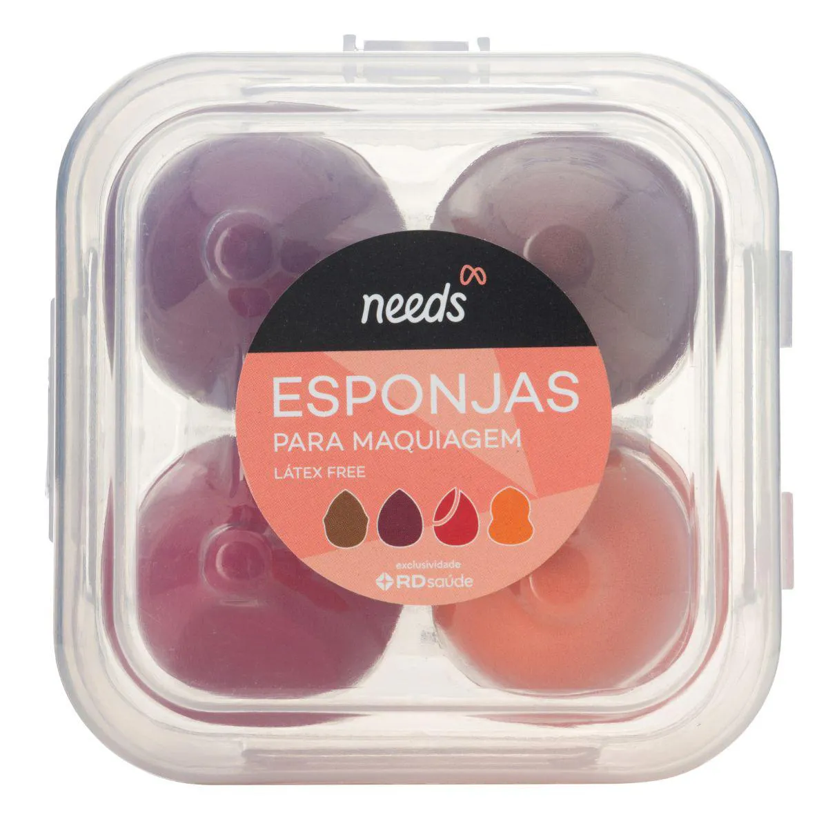Esponja de Maquiagem Needs 4 Unidades — Needs | Farmácia Resyla