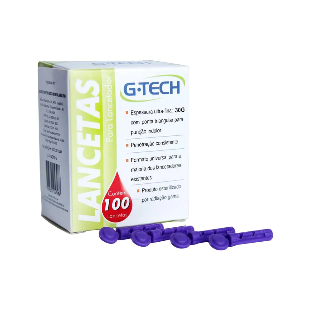 Lancetas G-tech 30gr 100 Unidades — | Farmácia Resyla