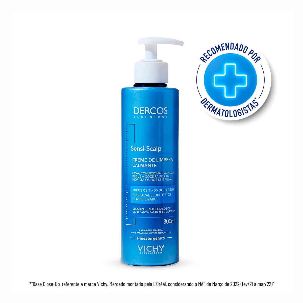 Creme de Limpeza Calmante Dercos Sensi-Scalp Shampoo Suave para Couro Cabeludo Sensível 300ml — | Farmácia Resyla