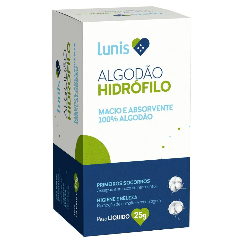 Algodao Hidrofilo Em Rolo Lunis 25g — | Farmácia Resyla