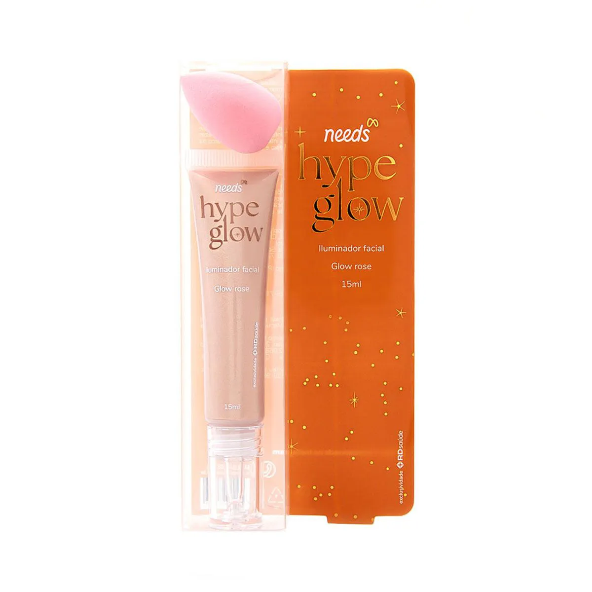 Iluminador Facial Líquido Needs com Esponja Make Hype Glow 15g — Needs | Farmácia Resyla