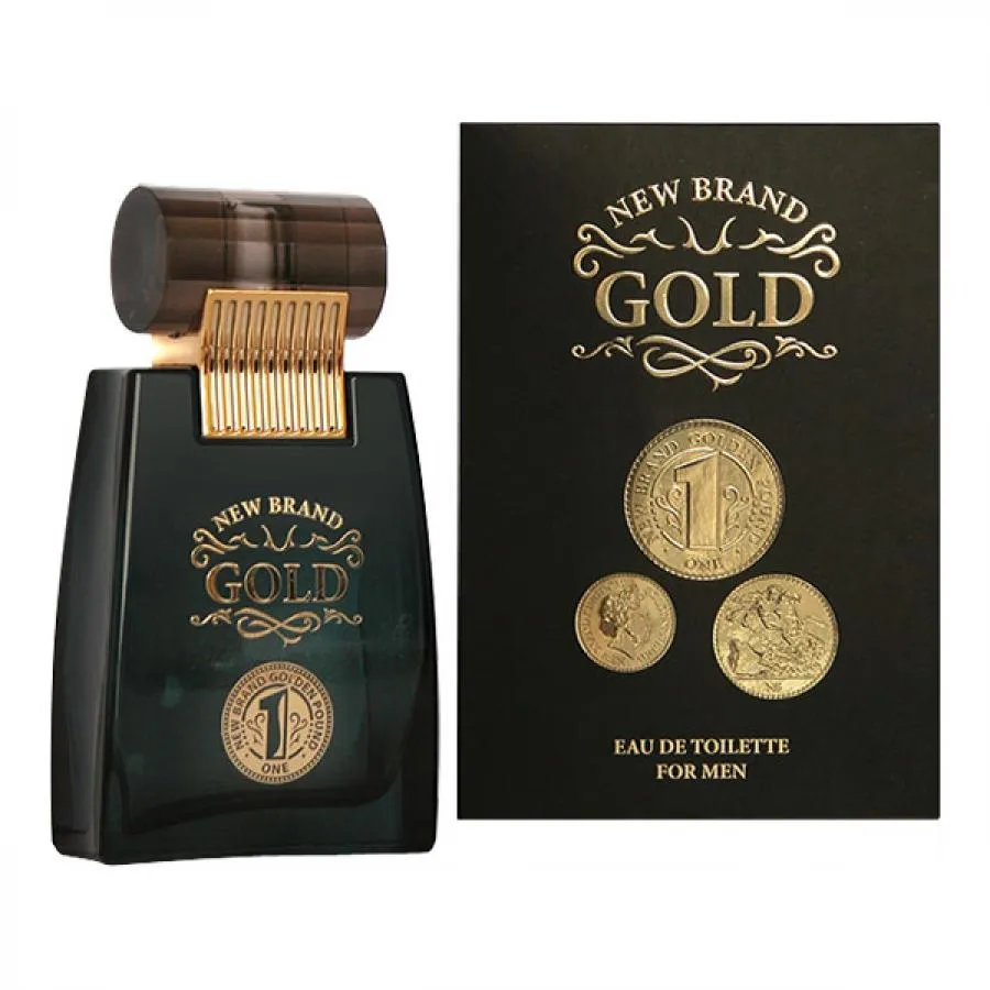 Perfume New Brand Gold For Men 100ml Edt — | Farmácia Resyla