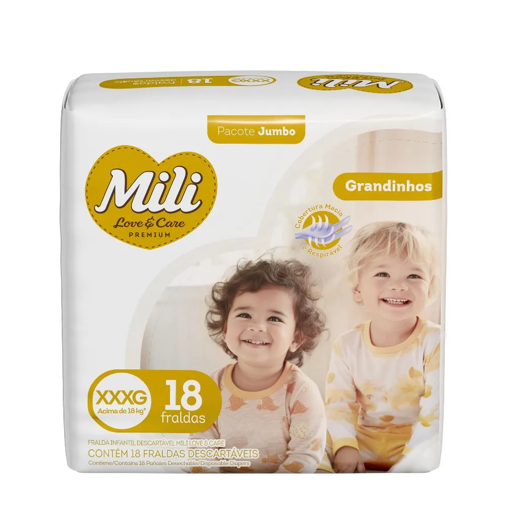 Fralda Mili Love Care Tamanho Xxxg Com 18 Unidades Jumbo — | Farmácia Resyla