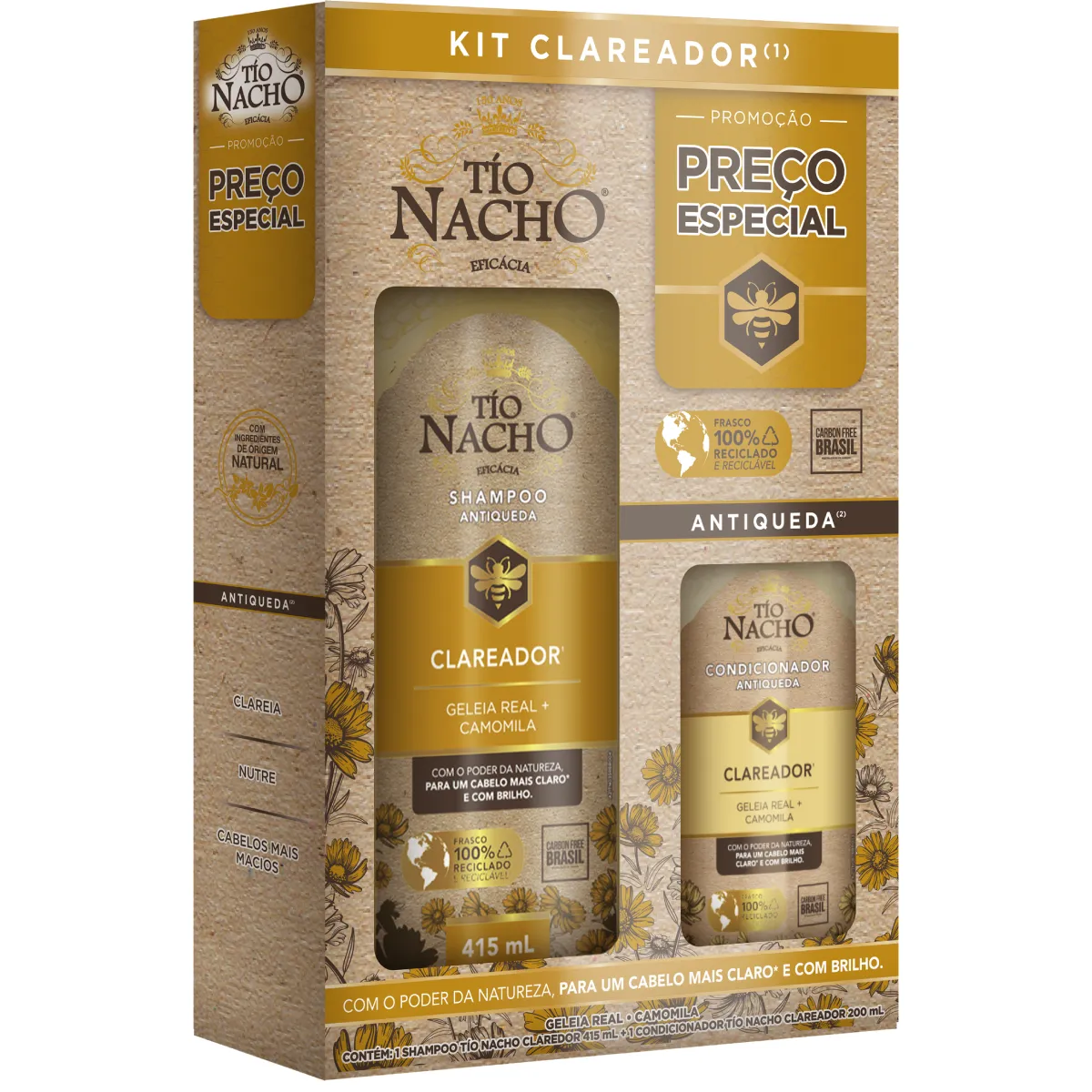 Kit Tio Nacho Camomila Clareador Antiqueda Shampoo 415ml + Condicionador 200ml — | Farmácia Resyla