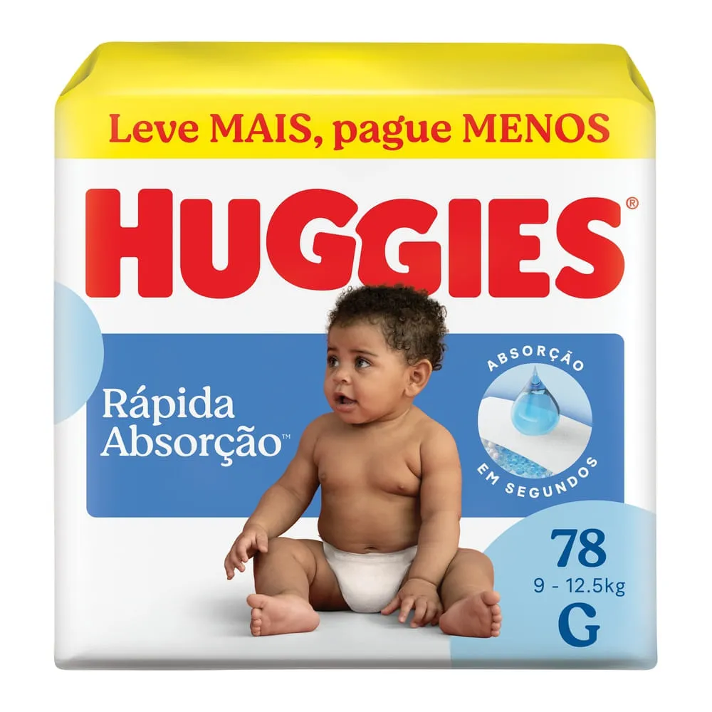 Fralda Huggies G Rápida Absorção 78 Unidades — Huggies | Farmácia Resyla