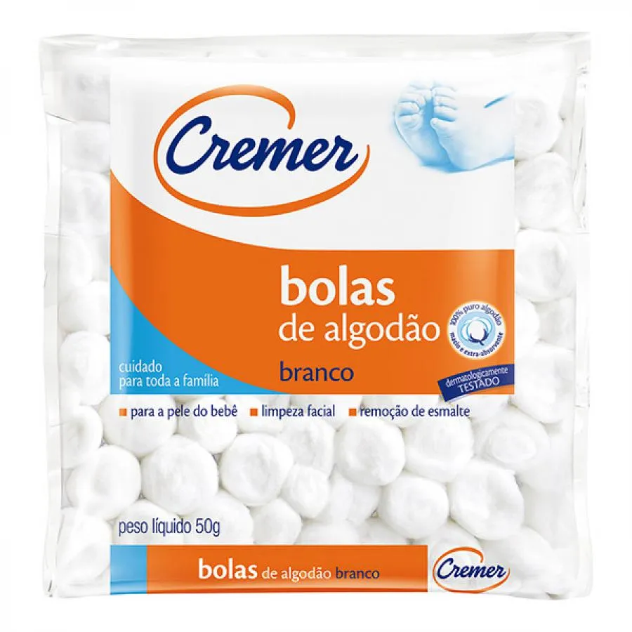 Algodão Cremer Bolas 50g — Cremer | Farmácia Resyla