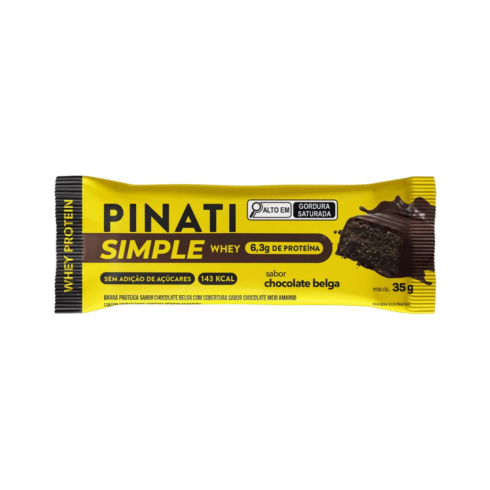 Barra De Proteina Pinati Simple Whey Chocolate Belga 35gr — | Farmácia Resyla
