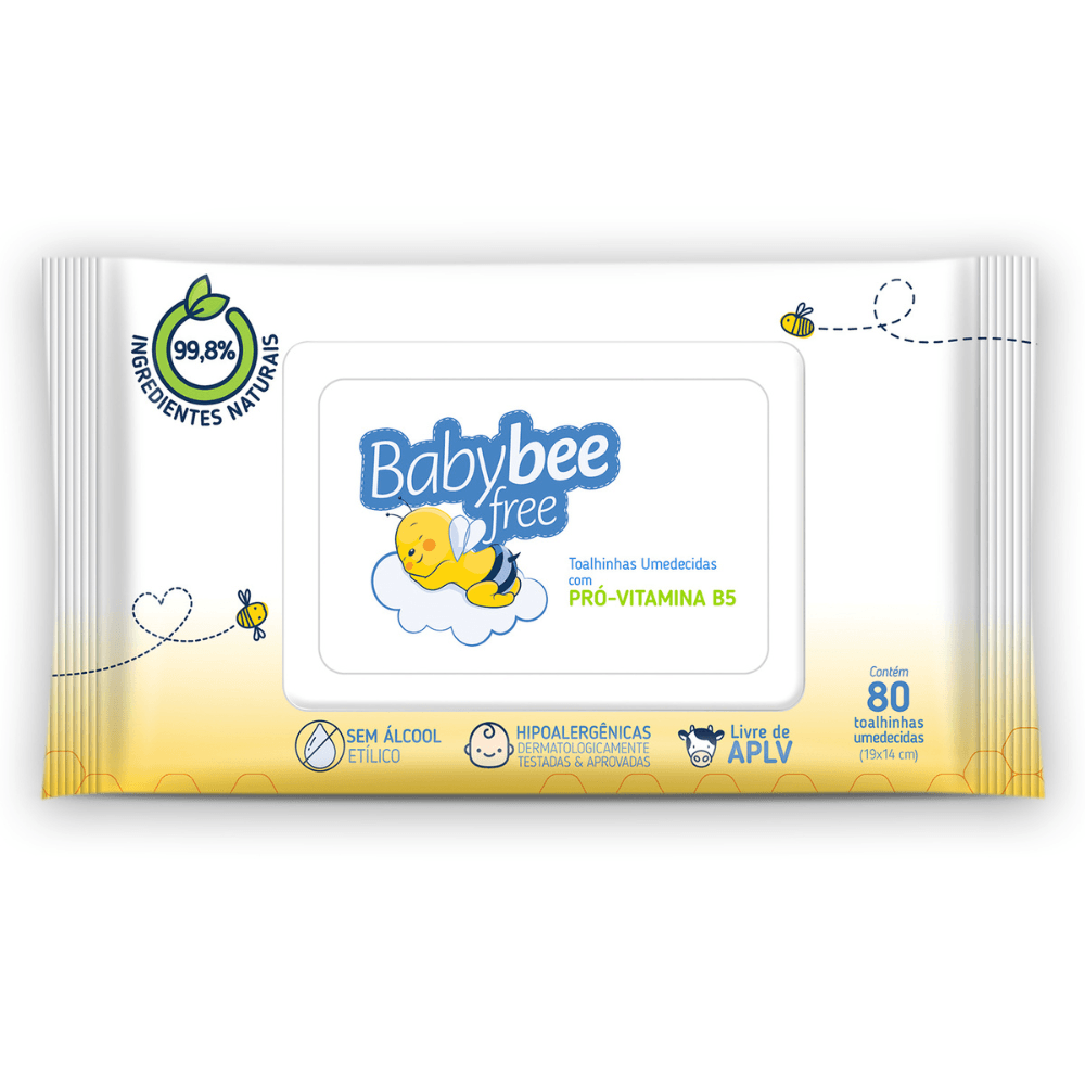 Toalha Umedecida Baby Bee Free Com 80 Pro Vitamina B5 — | Farmácia Resyla
